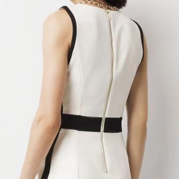 WHBM $160 Sleeveless V-neck Colorblock Sheath Black/White 10 RUNS SMALL! - Picture 9 of 9